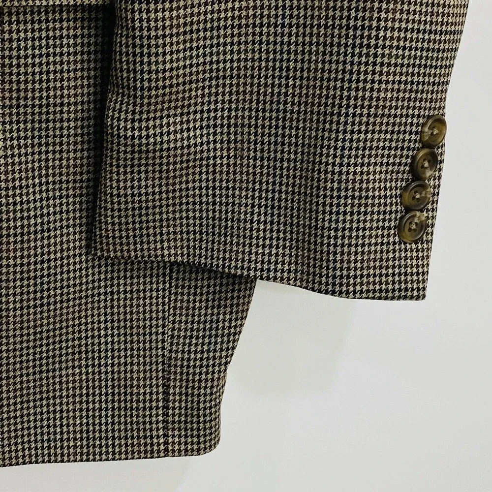 Lauren‎ Ralph Lauren Men's Wool Blazer 46R Brown Check Business Career